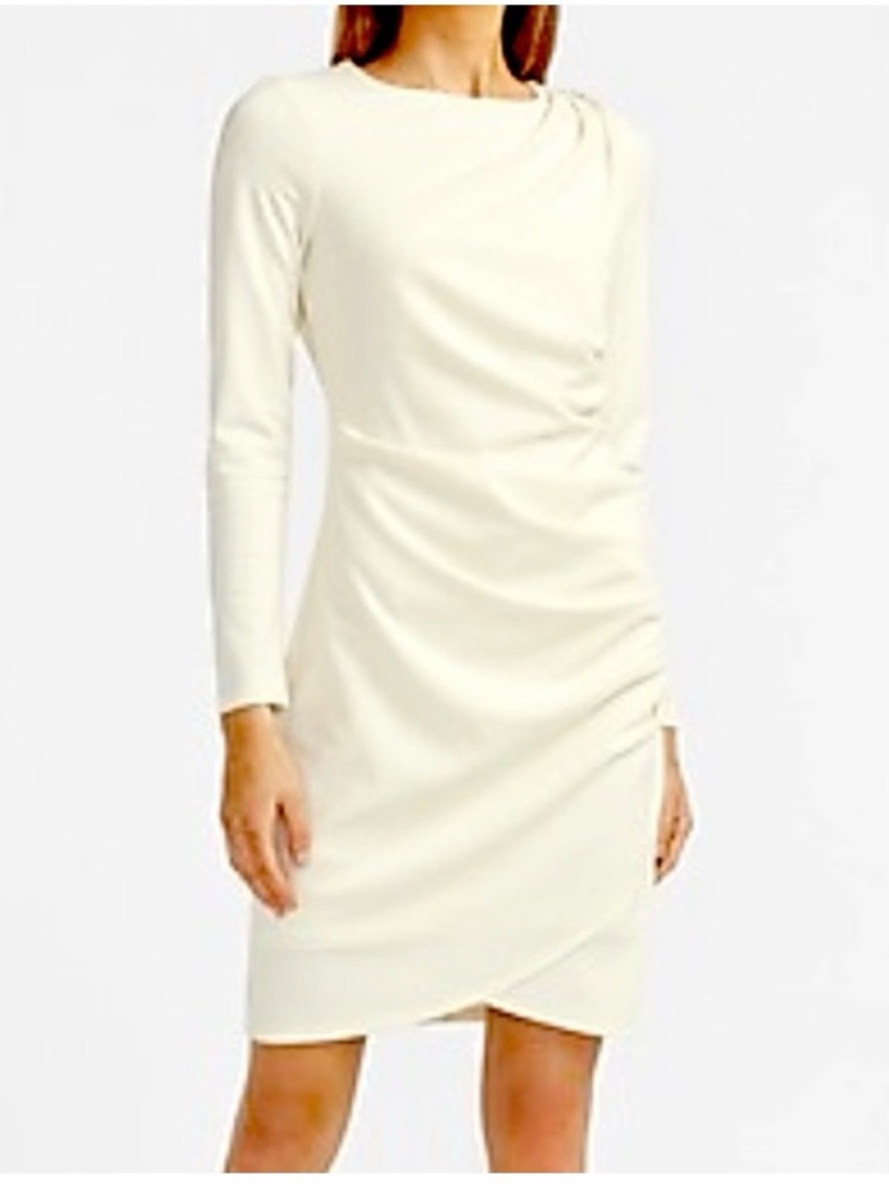 Express Embellished Button Shouolder Ruched Sheath Dress